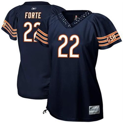 Bears #22 Matt Forte Blue Women's Field Flirt Stitched NFL Jersey